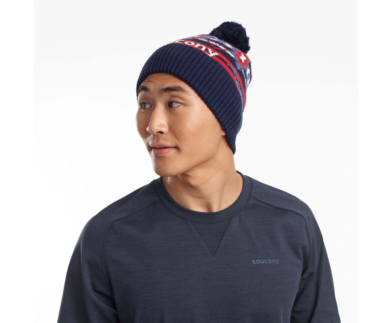 Saucony Rested Pom Beanies Herr Blå | Sverige 899BEX